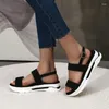 Keil Sommerschuhe Frauen Sandalen Mode Offene Spitze Knöchel Schnalle Leichtgewicht Plattform Fahion 386 Sandalenschuh