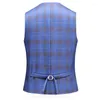 Men's Suits 2024 Suit Three Piece British Style Youth Business Casual Double Breasted Checkered Set
