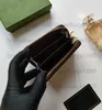 Ophidia classique portefeuille porte-carte porte-clés petit sac à fermeture éclair sac de monnaie en gros portefeuille en cuir 10*7 cm livré avec boîte