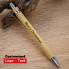 10/20/50st Bambu Pen Personlig kulspetspennor Stationery Party Pen Office School Supplies Anpassad Business Gift 240117