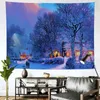 Tapisseries chariot d'hiver Tapestry neige paysage arbre de mur imprimé tissu suspendu au salon