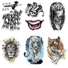 Makeup Floral Joker Mouth English Colorful Lion Tiger Half Arm Animal Pattern Water Transfer Simulation Tattoo Sticker