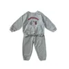 Pyjamas 2024 Spring New Ldren Långärmkläder Set Cute Bear Print Baby Casual Sweatshirt + Pants 2st Suit Smittbarn Outfits H240508