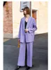 Women's Two Piece Pants Oversize Double Breasted Women Suits Set Tailor Made Purple Business Ladies Blazer Jacket With Trousers Loose