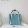 Bolsas de compras Monederos y bolsos de lona de mano Diseñador de lujo Cesta de diamantes de imitación para mujer Tote Contraste Color Bolsas de compras de gran capacidad Q240118