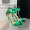 Gianvito Rossi 10cm stilett klackar 8 cm klänningskor häl för kvinnor sommardesigner sandaler 13 färger med ruta 2024