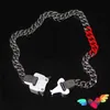 Hangertjeskettingen Rood Zilverachtig ALYX Ketting Heren Dames Roestvrij staal 1017 ALYX 9SM Kettingen Modeaccessoires Metalen gesp Schakelketting J240118