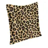Travesseiro leopardo pele textura de couro lance decoração para casa luxo tropical selvagem animal decoração vivendo fronhas quadradas