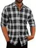 Chemises décontractées pour hommes Chemise de haute qualité rayée Business Soft Wear Social Matériau confortable Revers Plus Taille