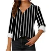 Women's Blouses Long Sleeve Shirts Lady Lapel Striped Printed Blouse Elegant Top XXL Office Wear For Women Professional Button Up Shirt