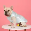 Dog Apparel Parkas High Collar Snap-fastener Pet Coat Sleeveless Solid Color Two-legged Outfits Waterproof Clothes For Winter
