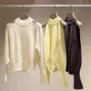 Women's Sweaters Full Sleeve High Collar Sexy Off Shoulder Sweater All-match Ropa Mujer Pullover Womes Spring Autumn Clothing Japan