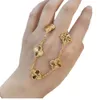 van clover bracelet Gold Edition Five Flowers Lucky Clover Laser Double sided Thick Plated 18k Rose Gold Bracelet Female Impossible Design