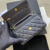 10a atualizado ferrolho metal zip alças de autenticação de chip mini caviar pele de carneiro das mulheres carteiras de corrente bolsas bolsa de ombro saco crossbody