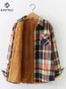 Velvet Thick Warm Women's Plaid Shirt Female Long Sleeve Tops M-5XL Winter Fleece Casual Check Blouse Autumn Clothes T77710A 240117