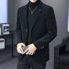 고품질 블레이저 남성 패션 트렌드의 한국 버전 간단한 캐주얼 비즈니스 엘리트 모임 남자 신사 정장 재킷 240117