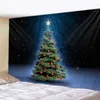 Tapices Tapiz navideño hogar colgante de pared poliéster escena de nieve árbol de navidad santa claus alce fondo decoración de tela giftvaiduryd