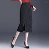 Jupes taille haute noir Jacquard moulante jupe crayon femmes printemps automne élégant Chic Slim Fit décontracté bureau dame travail 4XL 1685