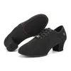 HROYL Chaussures de Danse de Salon Latine pour Femmes À Lacets Pratique Bout Fermé Moderne Salsa Danse Enseignement Performance Chaussures de Danse 240117