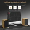 Kitaplık Hoparlörler Multimedya Defter Bilgisayar Ses Masaüstü Home Mini Ses Kutusu Ahşap Subwoofer Aktif USB Kablolu Bluetooth Hoparlörler