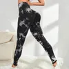 Women's Pants Tummy Control Yoga Leggings Seamless Tie Dye Gym Elastic Sports Tights For Women Gray/Black/Pink/Purple/Blue