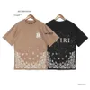 Loose Top Print Fried Street Casual Amri Miri Amis Ly Full Star Short Sleeve T-Shirt Cashew Men's and Nut Women's Bottoms 9823