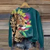 Women's Hoodies Leopard 3d Print Women Fashon Hoodie Animal Tiger Sweats Sweatshirt Round Neck Coats Floral Clothes