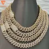 2024 Colar de ouro de 18mm de 18 mm D VVs Moissanite Diamond Luxury Diamond Cuban Link Chain para homens