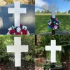 Garden Decorations Solar Cross Stake Outdoor Lights LED Waterproof Lamp For Cemetery Auto On Off Holloween Party Lighting Decors