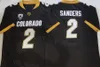 Kolej futbolu Colorado Buffaloes Forma 2 Shedeur Sanders 12 Travis Hunter 21 Shilo Sanders Siyah Beyaz Takım Renk Tüm Dikiş Üniversitesi Üniforma Yüksek/Üst