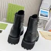 2024 designer designer boots for women side zipper lace up boots black white boot martin half boots leather embossed letter bootise luxury boots women high quality