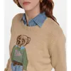 Ontwerper RL Polo Ralp Laurens Bear Sweater Dames Winter Cartoon Pullover Casual Mode Gebreide Hoodie 2024 Nieuwe Lange Mouwen Geborduurde Ronde Hals Shirts VXEA