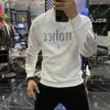 Męskie bluzy bluzy Wysokiej jakości styl dhinestone zimowy polar zagęszczony trend męski bluoton czysty bawełniany bluoton pullover gorąca wyprzedaż topy t240118