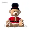 wholesale 6m 19.7ft Large Plush Inflatable Brown Bear Christmas Cartoon Animal Model Cute Air Blow Up Teddy Bear Mascot Balloon For Outdoor Xmas Decoration