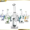 Recycler Dab Rig Recycler Bong Pomme De Douche Percolateur Verre Bong Heady Verre Pipe À Fumer Cendre Catcher 11 Pouces 14mm Joint 2024 Vente Chaude