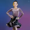 Stage Wear Advanced Edition Costume de pratique de danse latine pour enfants 2024 Automne / Hiver Fille Internet Célèbre Split Body Set Jupe