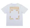 2024Heren T-shirts Off White 23ss Nieuwe Graffiti High Street Fashion Brand Losse T-shirt Met Korte Mouwen Hoge Gewicht stof D22w