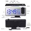 Skrivbordklockor LED Digital Alarm Clock Watch Table Electronic Desktop Clocks USB Wake Up FM Radio Time Projector Snooze Funktion 2 Alarm YQ240118