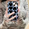 Чехлы для мобильных телефонов Chic INS Blue Black Heart IMD Глянцевый чехол для iPhone 15 14 13 Pro Max Plus Задняя крышка телефона для 12 11 Pro Max X XS MaxCapa J240118