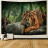 Tapestries Horse art landscape tapestry jungle animals hippies kawaii psychedelic tiger bear wolf owl room wall decoration clothvaiduryd