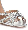 2024 Parfait saison des fêtes Tequila cuir sandales pour femmes chaussures à lanières conception embellissements en cristal Lady Gladiato talons hauts robe de mariée robe de mariée chaussure à talon