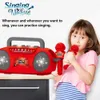 Barnmikrofon Karaoke Machine Music Instrument Toys With Light Inomhus utomhus Travel Education Toy Gift for Girl Boy Child 240117