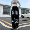 Women's Jeans Casual Denim Trousers Harajuku Washed Hip Hop Jean Pants Letter Print Straight Loose Jeans Womens Retro High Street Oversizeephemeralew