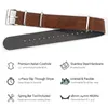 Genuine Calfskin Leather NATO Straps Coffee Super Confortable Italy Suede Watch Bands 18mm 20mm 22mm 240117