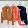 Designer Women's Sweaters Miu Home High Version AutumnWinter V-Neck Flocking Letter Loose Slimming Cardigan Regular Top Knit VEUK