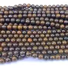 Piedras preciosas sueltas Veemake, piedra de tigre de hierro marrón, collar Natural DIY, pulseras, pendientes, colgantes, cuentas redondas para fabricación de joyas