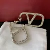 oorbellen ontwerper voor vrouwen stud luxe gouden hartvorm parel kristal goud dubbele V letter 925s zilveren sieraden klassiek