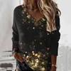 Blouses Femmes Automne Printemps Mode Chemisier Femmes Col En V Patchwork Lâche Décontracté Chauve-Souris À Manches Longues Haut Basique Vêtements Féminins Blusas Para