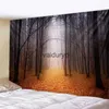 Tapestries Mysterious forest wall hanging mandala tapestry starry sky yoga mat sleeping pad polyester bohemian psychedelic decorationvaiduryd