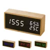 Relojes de mesa de escritorio Control de sonido moderno Reloj despertador LED Reloj de madera Despertador Temperatura Humedad Escritorio electrónico Relojes de mesa digitales YQ240118